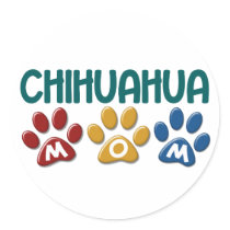 CHIHUAHUA Mom Paw Print 1 Round Sticker