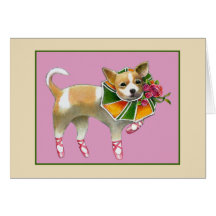 Chihuahua Notecard del baile Felicitacion
