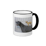 Chihuahua on Great Dane's back Mugs