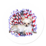 Chihuahua Patriot Round Sticker