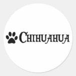 Chihuahua (pirate style w/ pawprint) round sticker