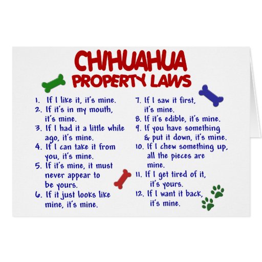 CHIHUAHUA Property Laws 2 Greeting Card