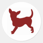 Chihuahua (Red) Round Stickers