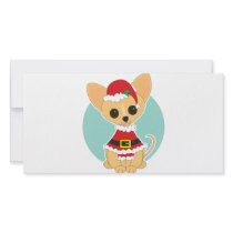 Chihuahua Santa Customized Photo Card