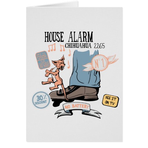 Chihuahua Security Alarm Funny New Invention Card
