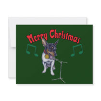 Chihuahua Sings Merry Christmas invitations by tshirtdart Chihuahua Sings Merry Christmas invitations