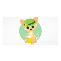 Chihuahua St. Pat's Customized Photo Card