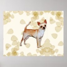 Chihuahua Tan Leaves Wall Decals Print