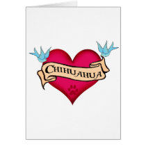 Chihuahua Tattoo Heart Card
