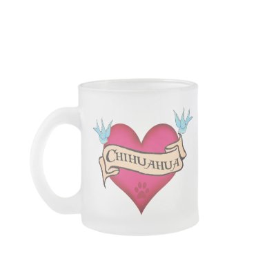 Chihuahua Tattoo Heart Coffee Mugs by dogsandhorses