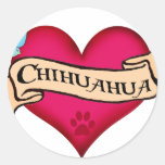 Chihuahua Tattoo Heart Stickers