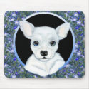 Chihuahua White Pup Floral mousepads by DanesRUs Chihuahua White Pup Floral mousepads