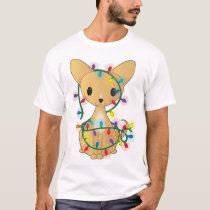 Chihuahua with Christmas Lights t-shirts by Maria_K_Bell Chihuahua with Christmas Lights t-shirts