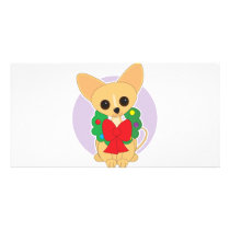 Chihuahua Wreath Personalized Photo Card