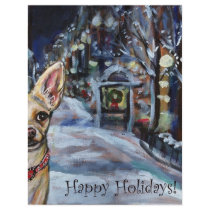 Chihuahua xmas wintry scene flyers