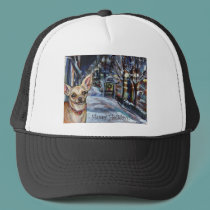 Chihuahua xmas wintry scene hats by zadajeanne Chihuahua xmas wintry scene hats