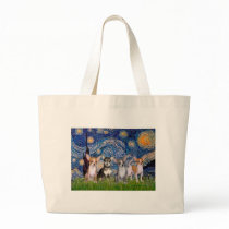 Chihuahuas (four) - Starry Night Canvas Bags