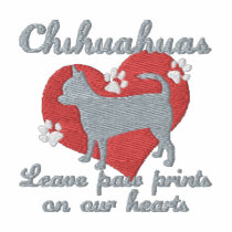 Chihuahuas Leave Paw Prints Pink Women's embroidered shirts by MenagerieMayhem Chihuahuas Leave Paw Prints Pink Women's embroidered shirts