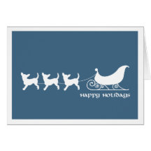 Chihuahuas que tiran del trineo de Santa Felicitacion