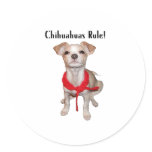 Chihuahuas Rule Round Stickers