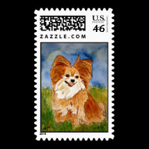 chihuawa 2 dog postage stamps stamp art