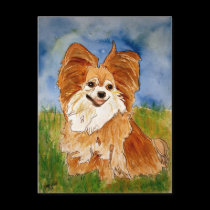 chihuawa 2 post card pet portrait art watercolor postcards