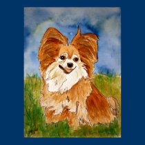 chihuawa 2 watercolor painting poster print art