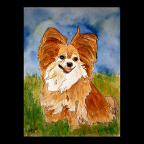 chihuawa 2 watercolor painting poster print art