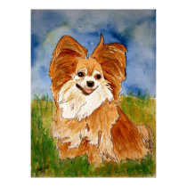 chihuawa 2 watercolor painting poster print art