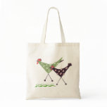 Chikens, run! folk art tote bag
