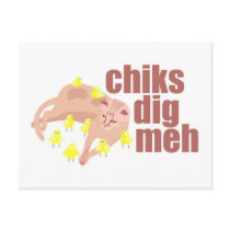chiks dig meh postcard