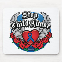 Child Abuse Biker Wings mousepads