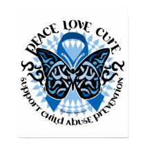 Child Abuse Prevention Butterfly Tribal posters by fightcancertees Child Abuse Prevention Butterfly Tribal posters
