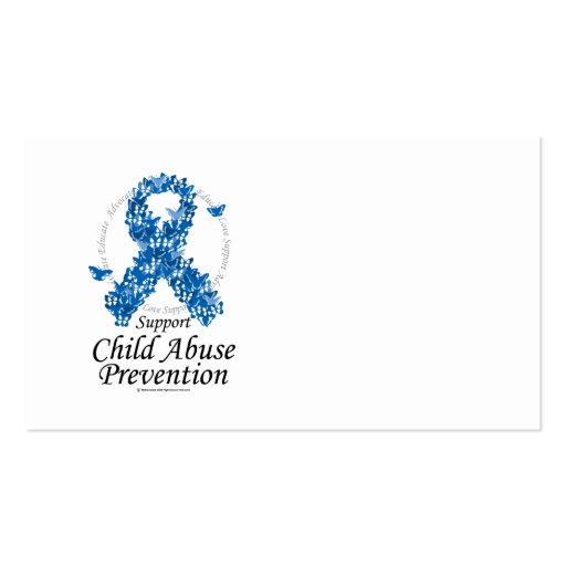Child Abuse Ribbon of Butterflies Business Card Template (front side)