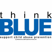 Child Abuse THINK Blue photo sculptures