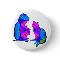 Child and Cat Kitten buttons by deleas Child and Cat Kitten buttons