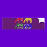 Child Birthday  Card with Four Horses bumper stickers