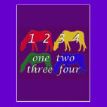 Child Birthday  Card with Four Horses postcards