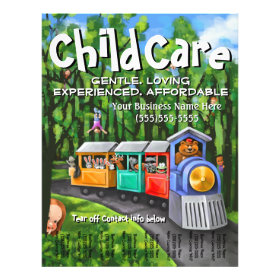 Child Care. Babysitting. Day Care. Tear sheet Full Color Flyer
