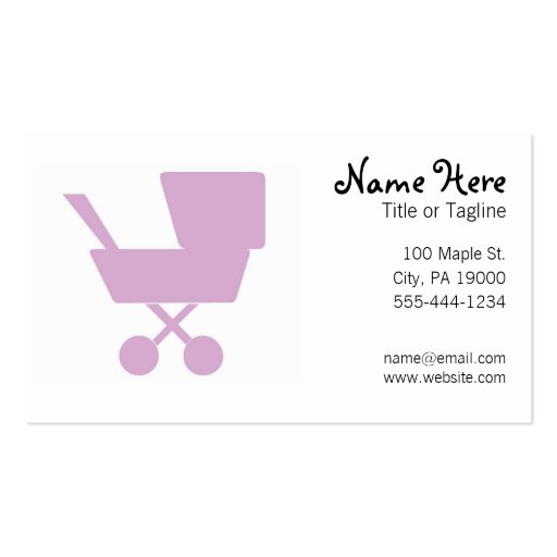 Child Care Babysitting Nanny Business Card (front side)