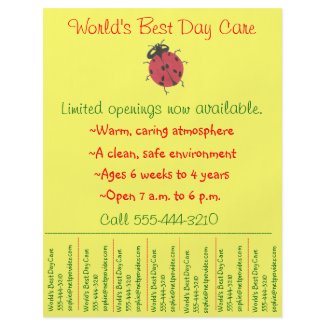 Child care flyer / day care flyer w/ tear-off info flyer