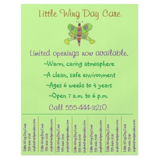 Child care flyer / day care flyer w/ tear-off info flyer