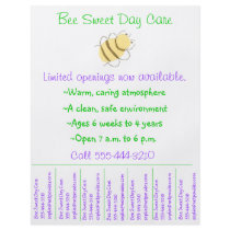 Child care flyer / day care flyer w/ tear-off info