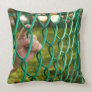 Child finger on fence throw pillow