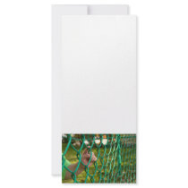 Child finger on fence rack cards