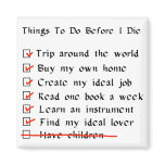 Child-Free Checklist Magnets