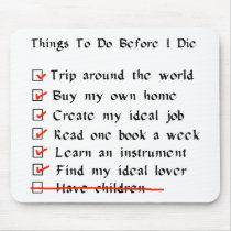 Child-Free Checklist Mouse Pad
