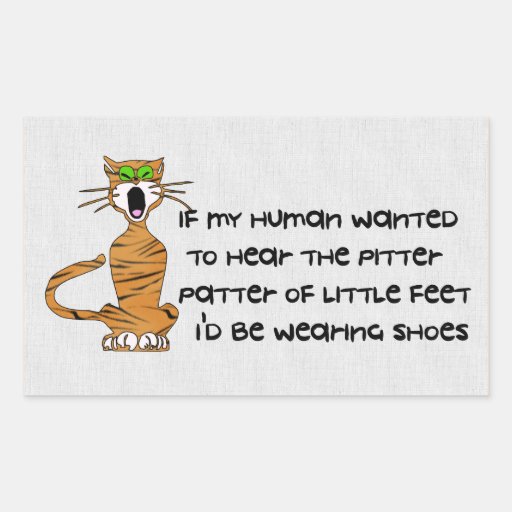 Child-Free Kitty Cat Rectangle Stickers