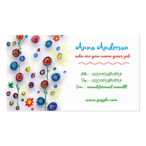 child handmade painting business card (front side)