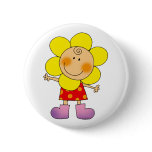 Child in a flower costume button
